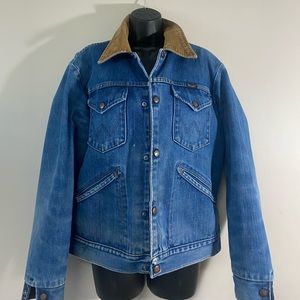Vintage wrangler denim jacket with lining and cord collar
